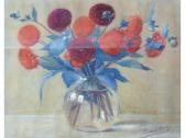 VAN NECK H 1881,Glass bowl of dahlias,Capes Dunn GB 2014-09-30