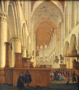 VAN NICKELEN Isaak 1606-1669,The interior of the Sint Bavo Church in Haarlem,Venduehuis 2018-11-21