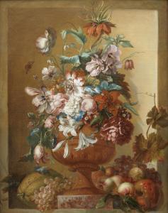 Van NICKELEN Jacoba Maria,Lilies, morning glory, roses and other flowers,Bonhams 2015-10-28