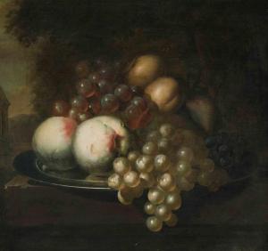 Van NICKELEN Jacoba Maria 1690-1749,Stilleben mit Trauben und Pfirsichen,Schuler CH 2017-12-13