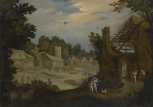 van NIEULANDT Willem I 1569-1626,LANDSCAPE WITH TOBIAS AND THE ANGEL,Sotheby's GB 2017-05-03