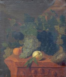 van NIJMEGEN Dionys,A still life with grapes, an apple, a plum and a b,Venduehuis 2018-11-21