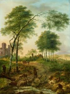 van NIJMEGEN Gerard,Two Landscapes with Shepherds and Architecture,1785,Lempertz 2020-11-14