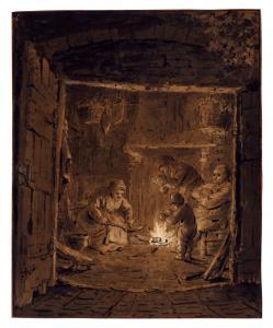 van NOORDE Cornelis 1731-1795,Interior with a family by a fire,Sotheby's GB 2023-01-25