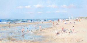 VAN NOORT Alexander Frederic 1953,Scène de plage animée en été,Horta BE 2024-04-22