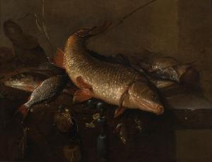 VAN NOORT Pieter 1622-1672,Still Life of Fish in a Net,18th century,La Suite ES 2023-03-30
