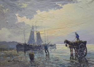 Van Norden Wilhelm Hendrik 1883-1978,Dutch fisherfolk at low tide,Gorringes GB 2021-11-08