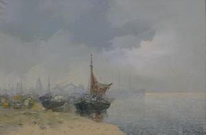 VAN NORDEN Wim 1917-2001,Harbour Scene,Rowley Fine Art Auctioneers GB 2022-07-30