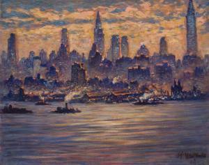 VAN NOTTI Henry,Morning Over the River (Heart of New York) Midtown,1939,Shannon's 2016-04-28