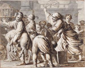 van OORDT Willem 1635-1655,Christ driving the money-changers from the temple,Sotheby's GB 2022-01-26