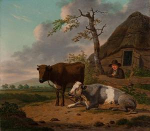 van OORT Hendrik 1775-1847,Deux bœufs devant une ferme,Millon & Associés FR 2016-04-15