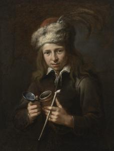 van OOST Jacob I 1601-1671,A young man in a fur-lined cap, holding a tankard ,Christie's 2024-01-31