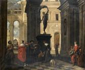 van OOST Jacob II 1637-1713,Elegant figures gathered in a palace courtyard,Bonhams GB 2009-12-09
