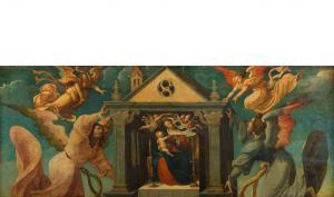 van OOSTSANEN Jacob Cornelisz. 1470-1533,Anges transportant Notre Dame de Lorette,Ader FR 2023-04-25