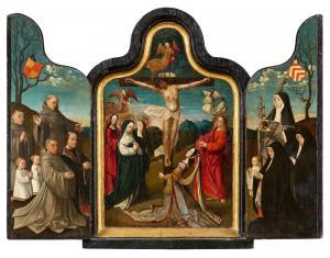 van OOSTSANEN Jacob Cornelisz. 1470-1533,Kleines Triptychon mit der Kreuzigung,Lempertz 2023-11-18