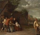 van OOSTSANEN Jacob Cornelisz.,Villageois jouant à la corde,1655,Artcurial | Briest - Poulain - F. Tajan 2017-02-14
