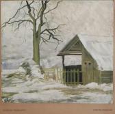 van ORANJE NASSAU Wilhelmina,Wooden shed in snowy landscape,1932,Twents Veilinghuis 2019-04-05
