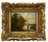 Van OS Georgius Jacobus J. 1782-1861,Landskap med man på en bro,Uppsala Auction SE 2018-08-28