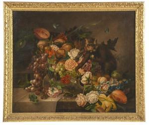 van OS Giorgius Jacobus J,Still life of fruit in a basket on a ledge with a ,Cheffins 2018-09-12