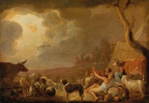 van OSSENBECK Jan 1624-1674,The Annunciation to the Shepherds,Palais Dorotheum AT 2019-12-18