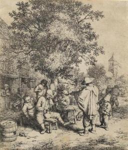 VAN OSTADE ADRIAEN 1610-1685,The Fiddler and the Hurdy-Gurdy Player,1660,Bonhams GB 2019-09-19