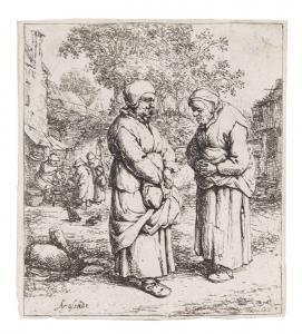 VAN OSTADE ADRIAEN 1610-1685,The Two Gossips,Hindman US 2012-09-24