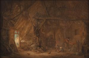 Van OSTADE Isaac Jansz 1621-1649,Interior of a barn,1642,Nagel DE 2023-11-08