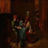 VAN OSTADES Adriaen,Inn interior with card-playing men,Bruun Rasmussen DK 2014-03-24