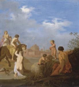 Van POELENBURGH Cornelis,Clélie traversant le Tibre, avec le château Saint-,Christie's 2007-06-20