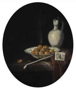 van RAVESTEYN Hubert,STILL LIFE OF WALNUTS IN A WAN-LI PORCELAIN BOWL, ,1670,Sotheby's 2018-12-06