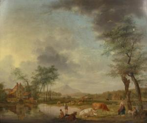 van REGEMORTER Pierre Jean 1755-1830,Landscape with Figures, Catt,1780,Simon Chorley Art & Antiques 2018-07-24