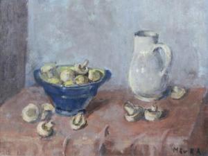 van REGTEREN ALTENA Marie Engelina 1868-1958,Stilleven met champignons in blauwe kom en ,Venduehuis 2022-10-11