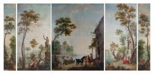 van REYSSCHOOT Petrus Norbertus 1738-1795,Serie van vijf muurschilderingen,Bernaerts BE 2012-03-26