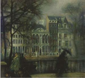 VAN ROSMALEN Hakkie 1923,De Keizersgracht bij regen,1985,Christie's GB 2003-10-16