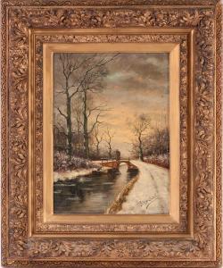 van ROSSUM DU CHATTEL Fredericus Jacobus 1856-1917,A wintry river landscape at,Dawson's Auctioneers 2022-05-26