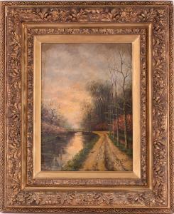 van ROSSUM DU CHATTEL Fredericus Jacobus 1856-1917,Dutch, a river landscape at,Dawson's Auctioneers 2022-05-26