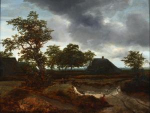 van RUISDAEL Jacob Isaaksz 1628-1682,Landscape with Figures and Cottages,1647,Skinner US 2023-11-02