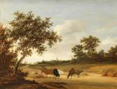 Van Ruysdael Jacob Salomonsz 1630-1681,A wooded landscape with cattle grazing on a pat,1649,Bonhams 2018-12-05