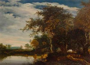 Van Ruysdael Jacob Salomonsz 1630-1681,Landscape with a tall deciduous forest and co,Galerie Koller 2020-06-19