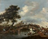 Van RUYSDAEL Salomon 1602-1670,Scène de bataille sur u,1658,Artcurial | Briest - Poulain - F. Tajan 2020-06-16