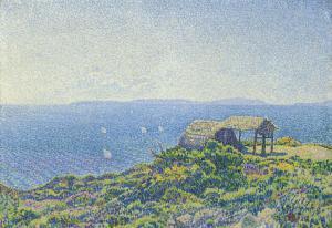 VAN RYSSELBERGHE Theo,L'île du Levant vue du Cap Bénat, Provence,1893,Christie's 2024-03-07