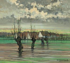 VAN SASSENBROUCK Achille 1886-1979,Landscape on the polders,De Vuyst BE 2023-10-21