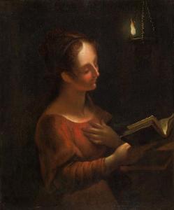 van SCHALCKEN Godfried 1643-1706,Lesende Frau bei Kerzenschein,im Kinsky Auktionshaus AT 2015-06-16