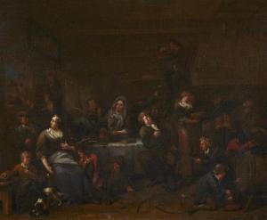 van SCHENDEL Bernardus 1649-1709,Tavern Scene with a Barrel on the Right,Lempertz DE 2022-05-21