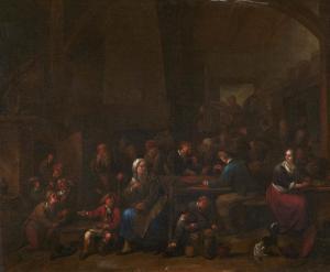 van SCHENDEL Bernardus 1649-1709,Tavern Scene with a Fireplace in the Centre,Lempertz DE 2022-05-21
