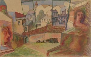 VAN SCHNELL Gabriel 1908-1946,Surrealist townscene,Woolley & Wallis GB 2020-08-26