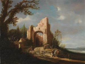 VAN SCHRIECK Evert Marseus 1617-1681,A landscape with ruins,Palais Dorotheum AT 2015-12-10