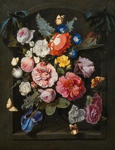 van SCHRIECK Otto Marseus Snuff 1619-1678,Bouquet of flowers with butterflie,im Kinsky Auktionshaus 2016-10-19