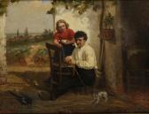 van SEBEN Henri 1825-1913,A man and a woman repairing a chair before a cotta,Duke & Son 2018-09-06