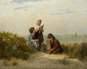 van SEBEN Henri 1825-1913,Children playing by the sea,Bonhams GB 2012-04-10